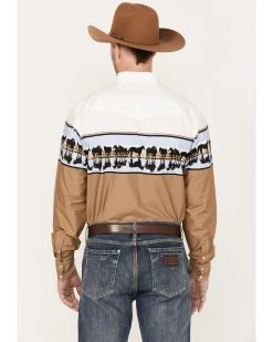 Roper Men's Vintage Border Long Sleeve Western Snap Shirt -Ariat Store 2000385759 200 P4
