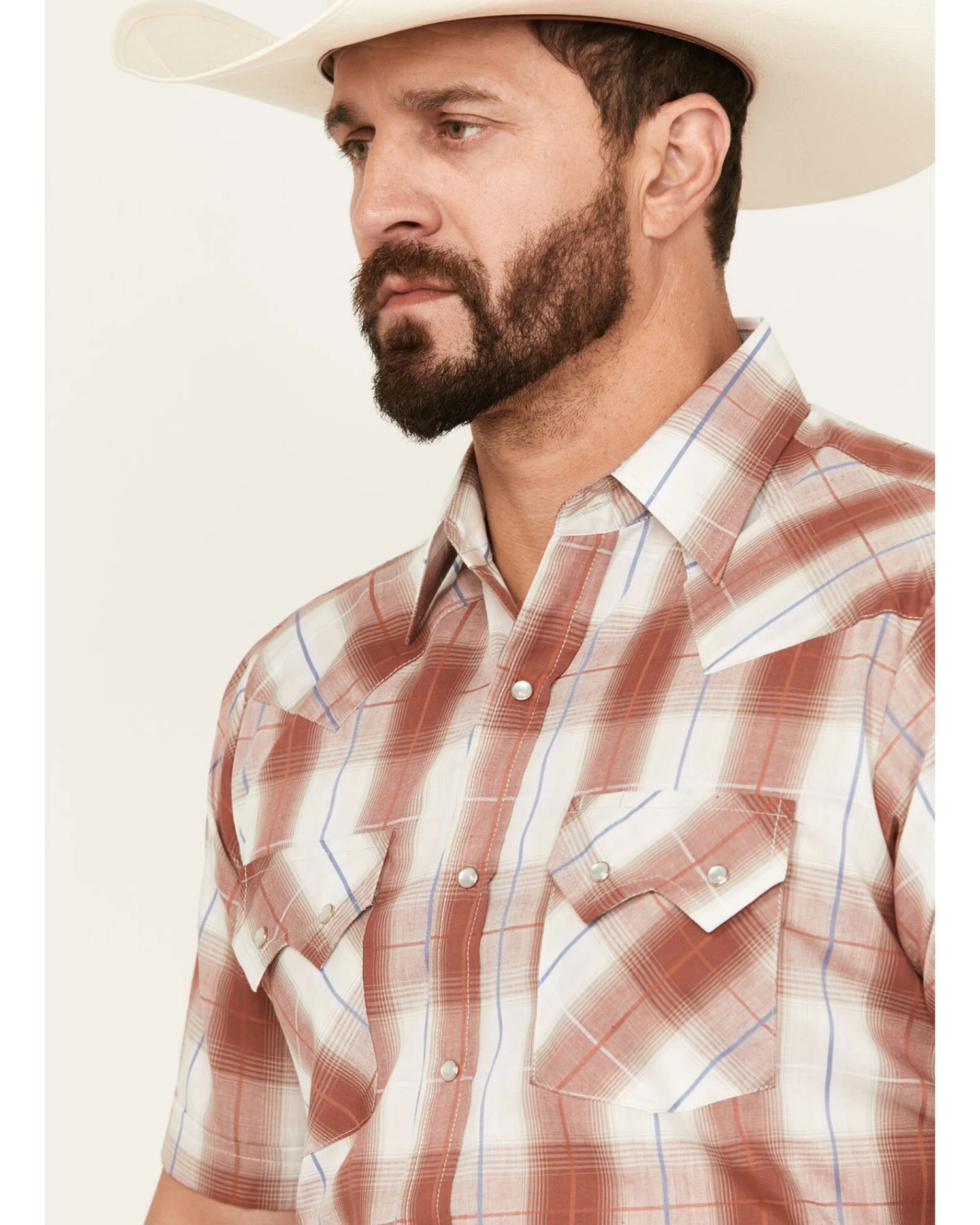 Ely Walker Men's Plaid Short Sleeve Western Snap Shirt 2 Ely Walker Men's Plaid Short Sleeve Western Snap Shirt - Image 2