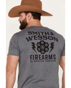 Smith & Wesson Men's Revolver Short Sleeve Graphic T-Shirt -Ariat Store 2000386855 070 P4