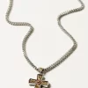 M & F Western Men's Twister Antique Cross Necklace